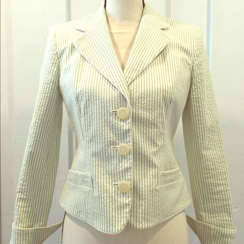 INC Seersucker Striped Jacket